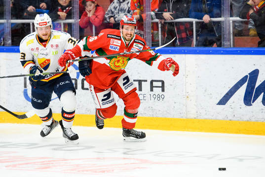 Djurgårdens Linus Hultström och Moras Mathias Bromé