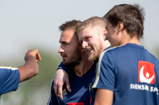 Sweden's Muamer Tankovic and Kalle Holmberg