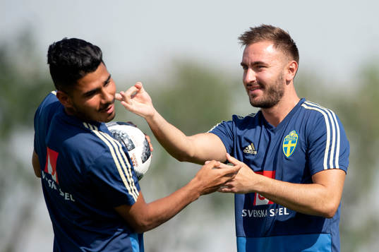 Sweden's Muamer Tankovic and Hosam Aiesh