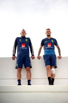 Sweden and AIK players Robin Jansson and Alexander Milosevic