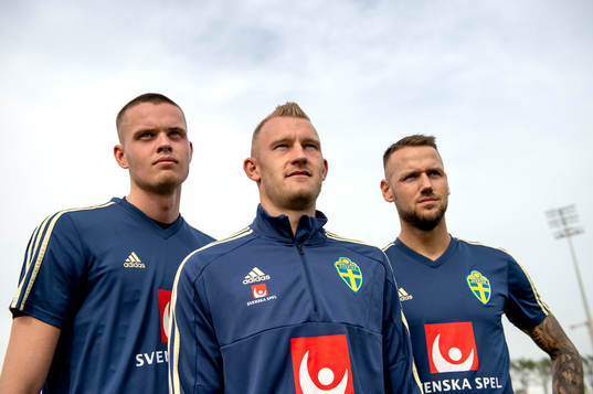 Sweden and AIK players Robin Jansson, Alexander Milosevic