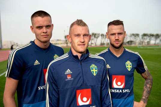 Sweden and AIK players Robin Jansson, Alexander Milosevic