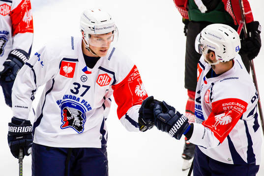 Conor Allen of HC Plzens celebrates