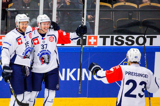 Conor Allen of HC Plzens celebrates