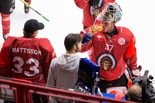 Goalkeeper Johan Mattsson and goalkeeper Johan Gustafsson