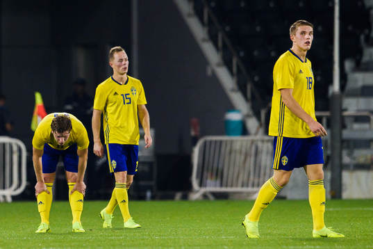 Simon Thern, Adam Andersson and Viktor Gyökeres of Sweden