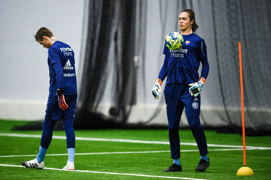 Målvakt Per Kristian Bråtveit och Jacob Widell
