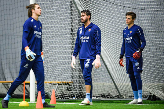 Målvakt Tommi Vaiho, Per Kristian Bråtveit och Jacob