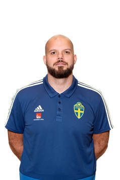 Sweden press manager Jakob Kakembo Andersson poses for a