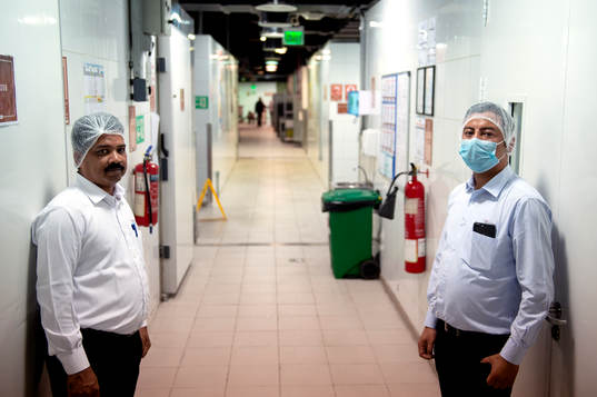 Workers in the hospital in Challenger City, which is a