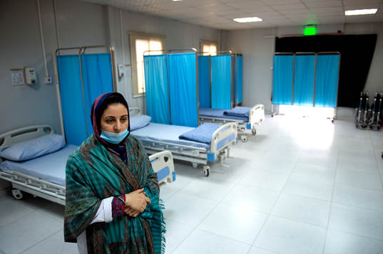 Worker in the hospital in Challenger City, which is a