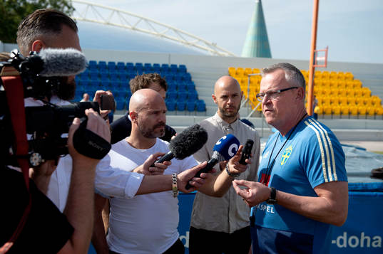Swedish media interviews Sweden's head coach Janne Andersson