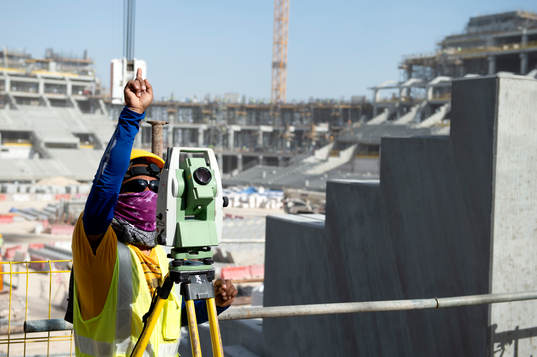 A worker is seen
