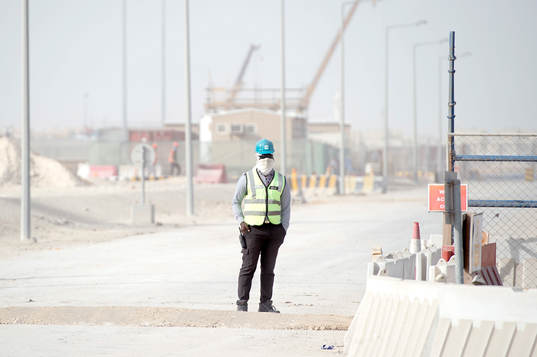 A guard is seen