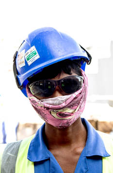 A worker is seen