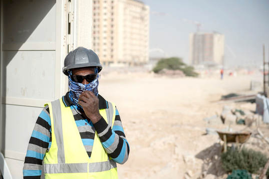 A worker is seen