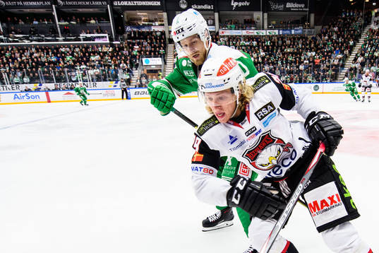 Malmö Redhawks Marcus Sylvegård och Rögles Ted Brithén