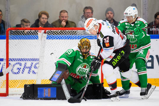 Malmö Redhawks Lars Bryggman oroar mot Rögles målvakt