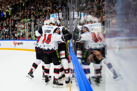 Malmö Redhawks spelare jublar