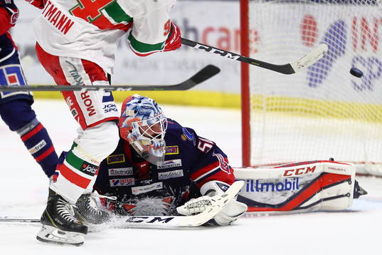 Linköpings målvakt Jonas Gustavsson släpper in mål 1-3