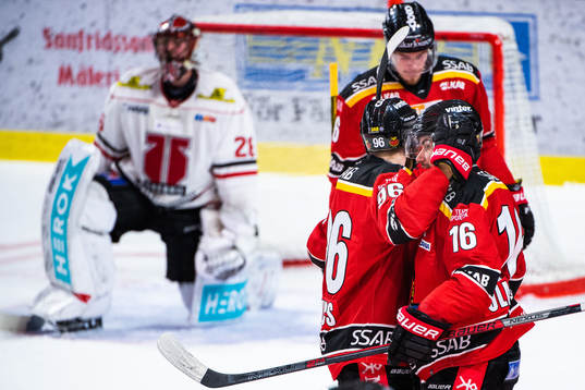 Luleås Robin Kovacs och Niklas Olausson jublar medan