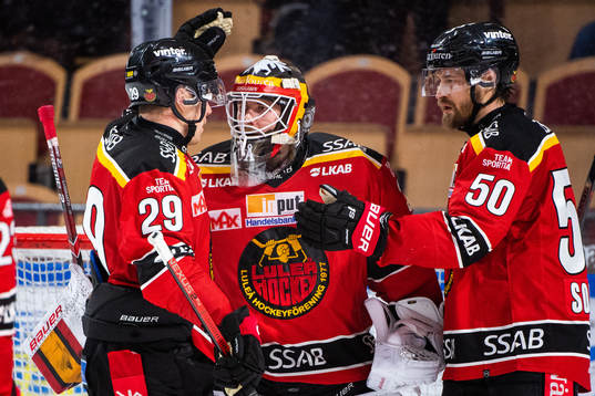 Luleås Erik Gustafsson, målvakt Joel Lassinantti och