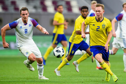 Eggert Jonsson of Iceland and Joel Andersson of Sweden