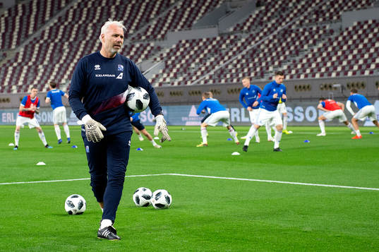 Iceland's goalkeeper coach Lasse Eriksson