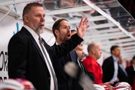 Moras tränare Mats Lusth och sportchef Anders Forsberg