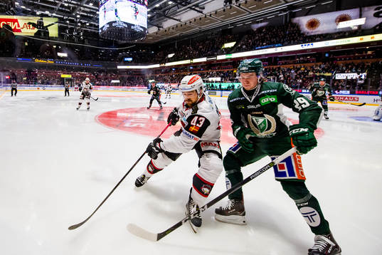 Malmö Redhawks Nichlas Hardt och Färjestads Oskar Steen