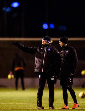 Tränare Uwe Rösler och Egzon Binaku