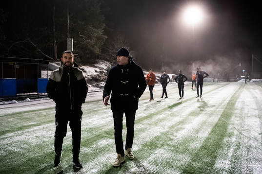 s ordförande Fadi Nano och Gunnilses klubbchef Tomas