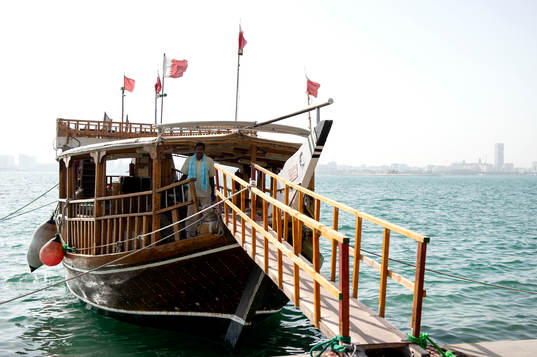 Traditional fishing boat in Doha, Qatar, where the 2022