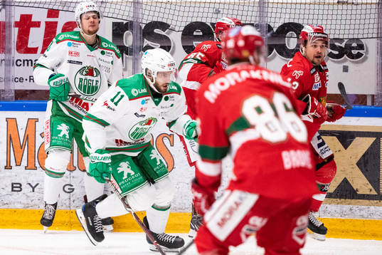 Rögles Mattias Sjögren och Moras Kevin Gagné