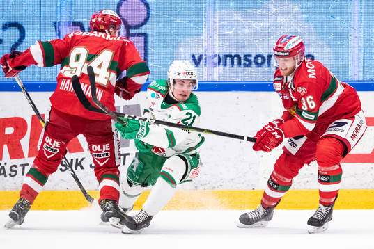 Moras Sebastian Hartmann och Rögles Nils Höglander och
