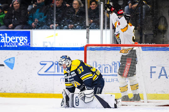 s målvakt Jonas Gunnarsson deppar medan Luleås Emil