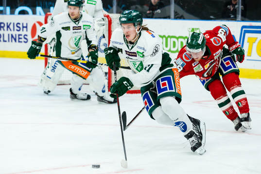 Färjestads Joakim Nygård och Frölunda Simon Hjalmarsson