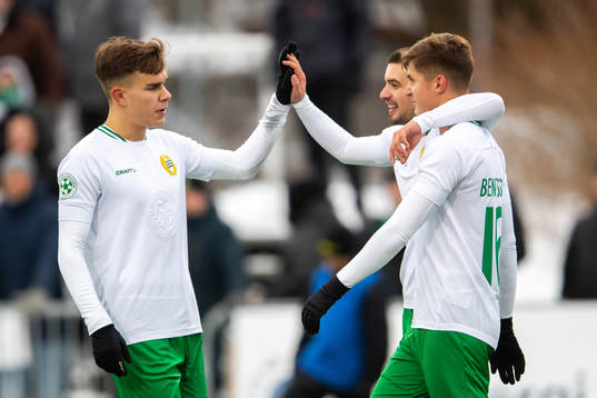 Hammarbys Dusan Jajic, Leo Bengtsson och Vladimir Rodic