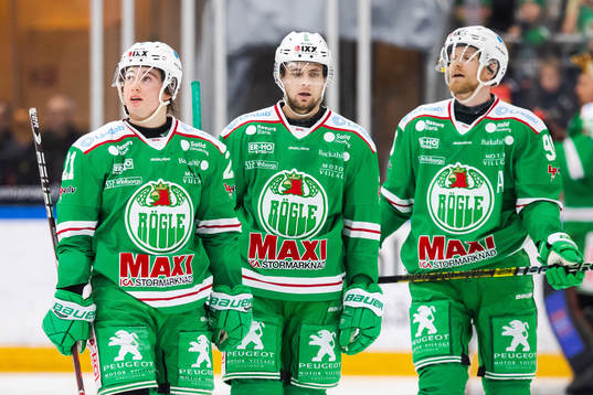 Rögles Nils Höglander, Daniel Zaar och Ted Brithén deppar