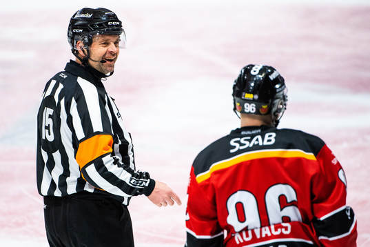 Domare Patrik Sjöberg och Luleås Robin Kovacs
