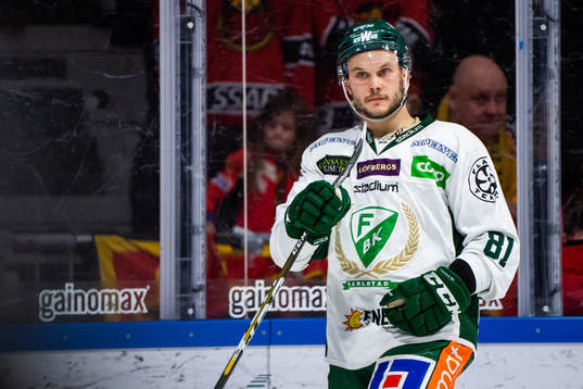 Färjestads Theodor Lennström jublar