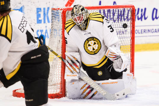 Brynäs målvakt David Rautio deppar