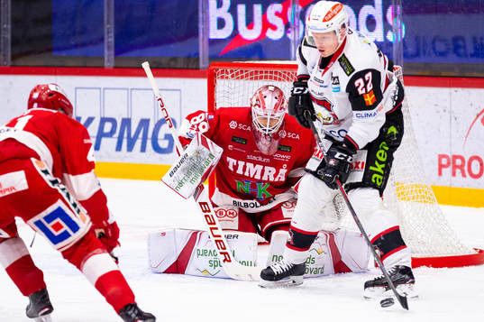 Timrås målvakt Niklas Svedberg och Malmö Redhawks Lars