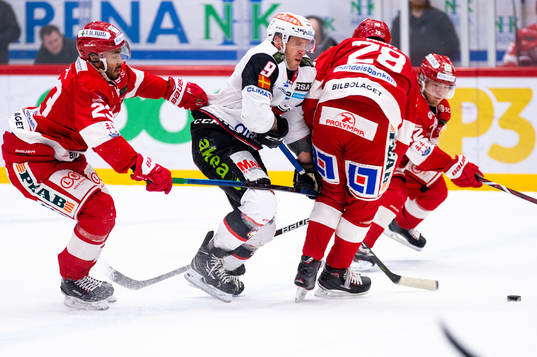 Timrås Jeremy Boyce och Malmö Redhawks Frederik Storm