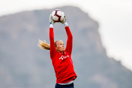 Goalkeeper Ingrid Hjelmseth of Norway