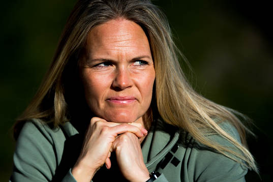 Goalkeeper Ingrid Hjelmseth of Norway poses for a portrait