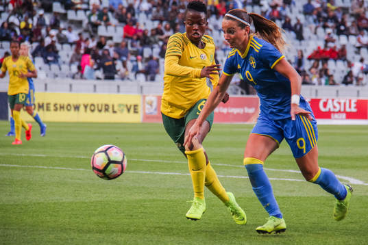 Mamello Makhabane of Soutch Africa and Kosovare Asllani  of