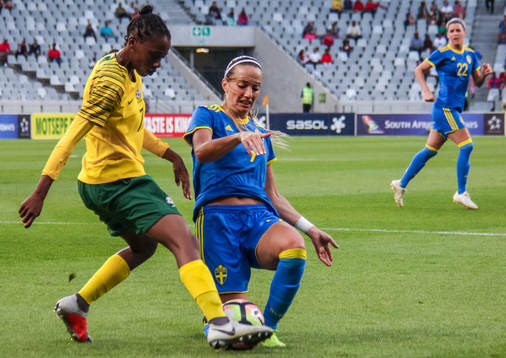Koketso Tlailane of South Africa and Kosovare Asllani  of