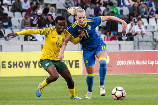 Noko Matlou of South Africa and Stina Blackstenius  of