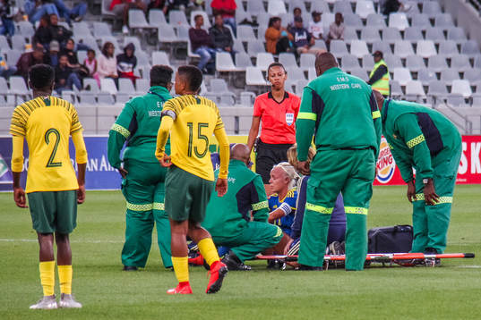 Caroline Seger of Sweden in pain